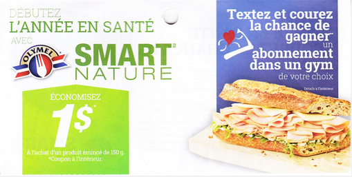Olymel Montreal Quebec Smart Nature Prize Gym Membership Text Message SMS 77223
